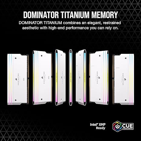Corsair Dominator Titanium 32GB (2x16GB) 7200MHz DDR5 Memory Kit White Corsair Dominator Titanium 32GB (2x16GB) 7200MHz DDR5 Memory Kit White